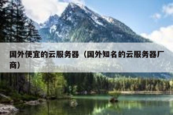 国外便宜的云服务器（国外知名的云服务器厂商）