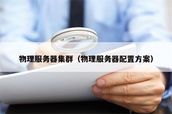 物理服务器集群（物理服务器配置方案）