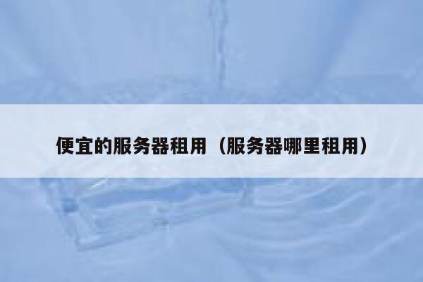 便宜的服务器租用（服务器哪里租用）