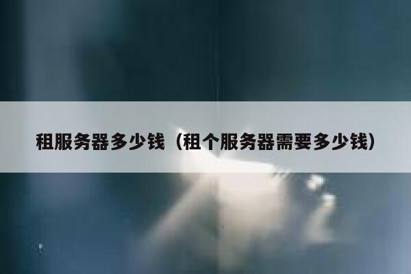 租服务器多少钱（租个服务器需要多少钱）