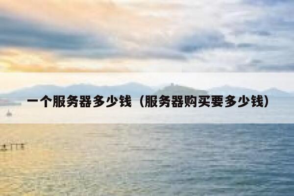 一个服务器多少钱（服务器购买要多少钱）