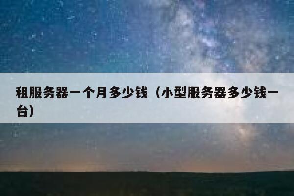 租服务器一个月多少钱（小型服务器多少钱一台）