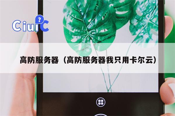 高防服务器（高防服务器我只用卡尔云）