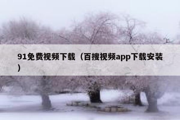 91免费视频下载（百搜视频app下载安装）