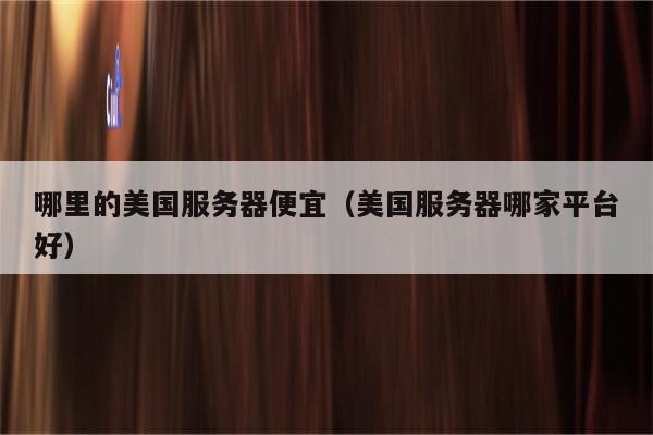 哪里的美国服务器便宜（美国服务器哪家平台好）