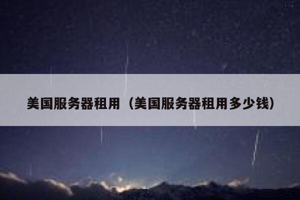 美国服务器租用（美国服务器租用多少钱）